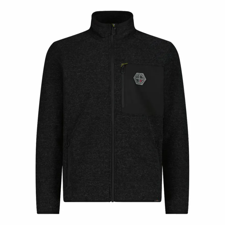 Uomo CMP Pile^Giacca in pile da uomo in knit tech melange