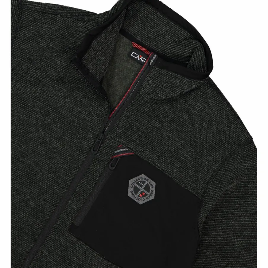 Uomo CMP Pile^Giacca in pile da uomo in knit tech melange