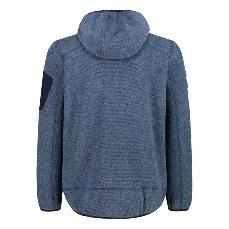 Uomo CMP Pile^Giacca in pile da uomo in knit-tech mélange con cappuccio