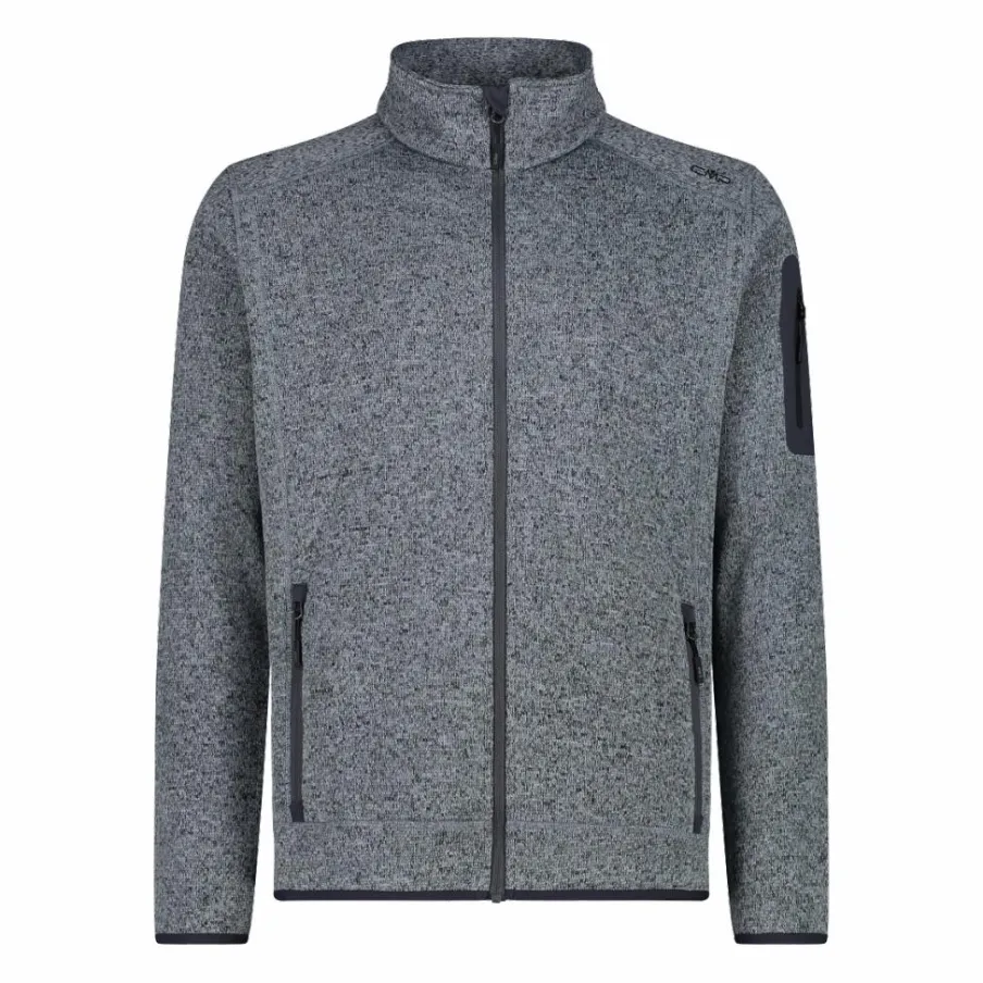 Uomo CMP Pile^Giacca in Pile da uomo in knit-tech mélange