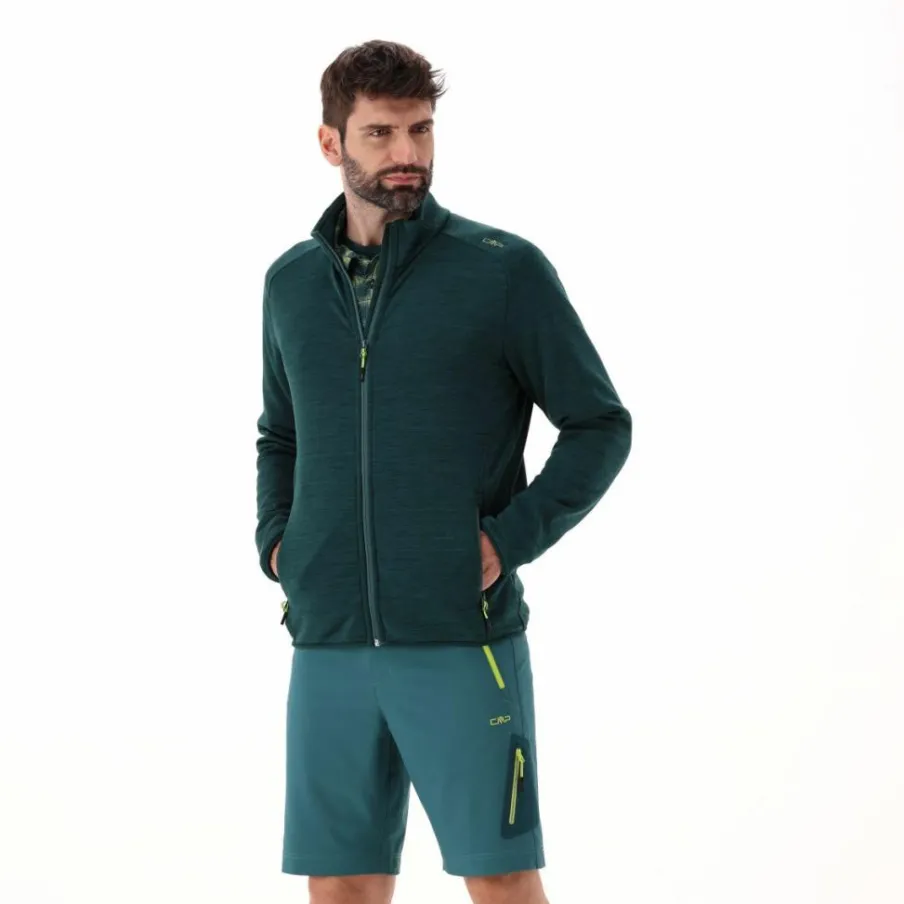 Uomo CMP Pile^Giacca in pile da uomo Stretch Performance melange