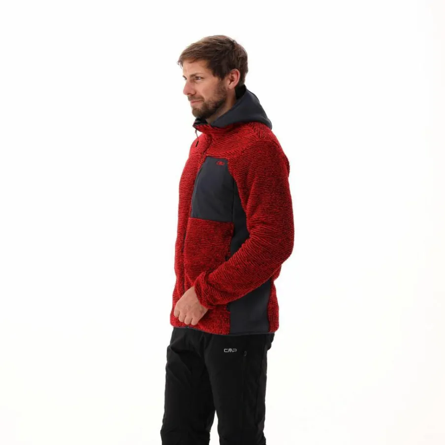 Uomo CMP Pile^Giacca in pile Highloft da uomo con cappuccio Unlimitech