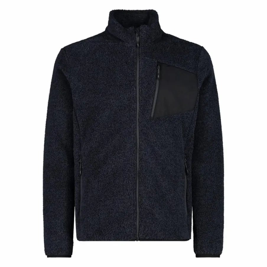 Uomo CMP Pile^Giacca in pile HighLoft da uomo con tasca termoapplicata melange