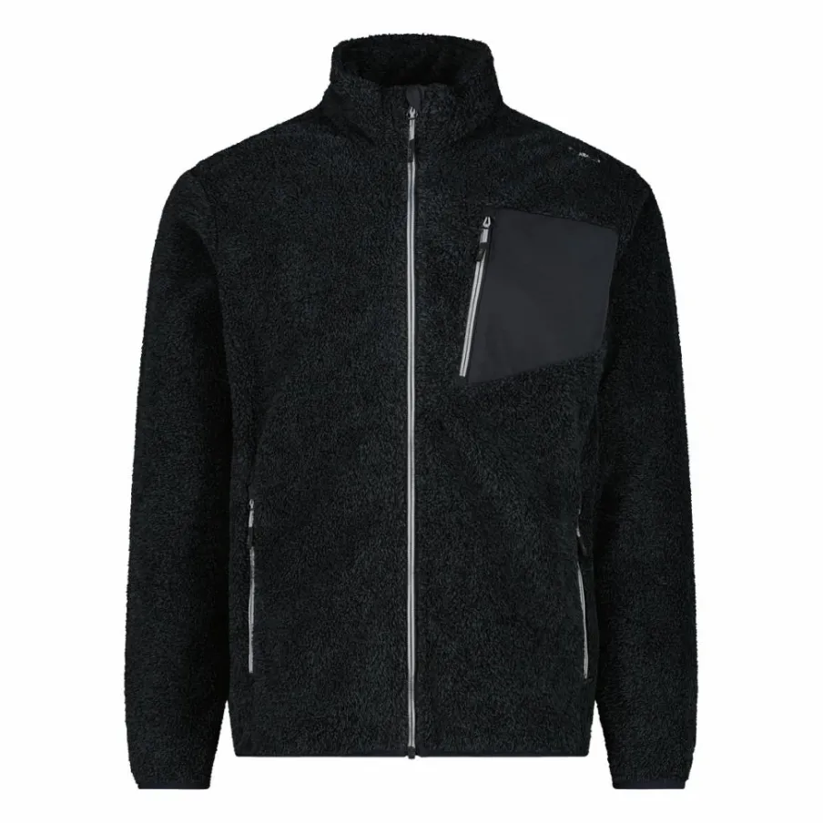 Uomo CMP Pile^Giacca in pile HighLoft da uomo con tasca termoapplicata melange