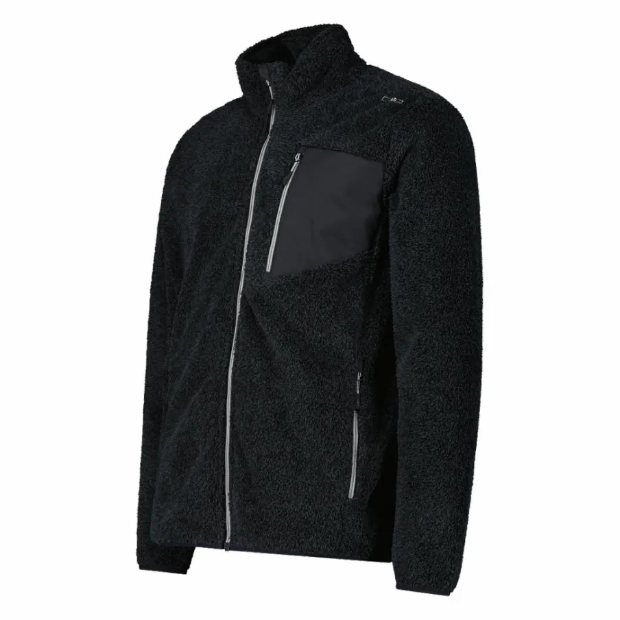 Uomo CMP Pile^Giacca in pile HighLoft da uomo con tasca termoapplicata melange