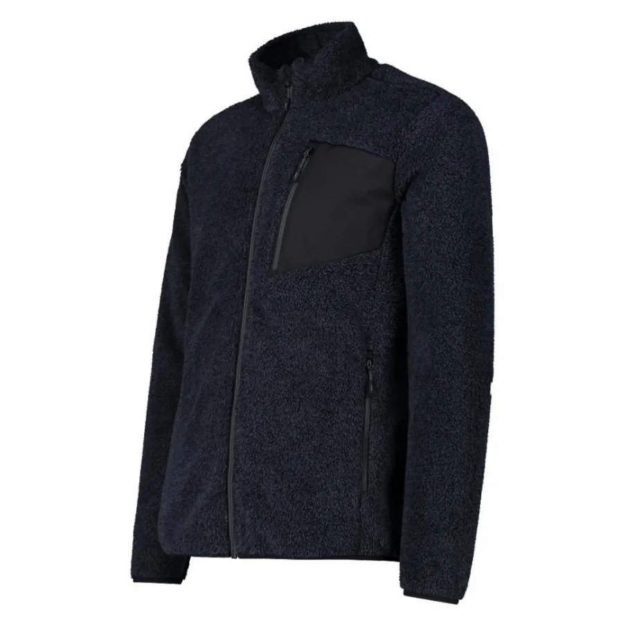 Uomo CMP Pile^Giacca in pile HighLoft da uomo con tasca termoapplicata melange