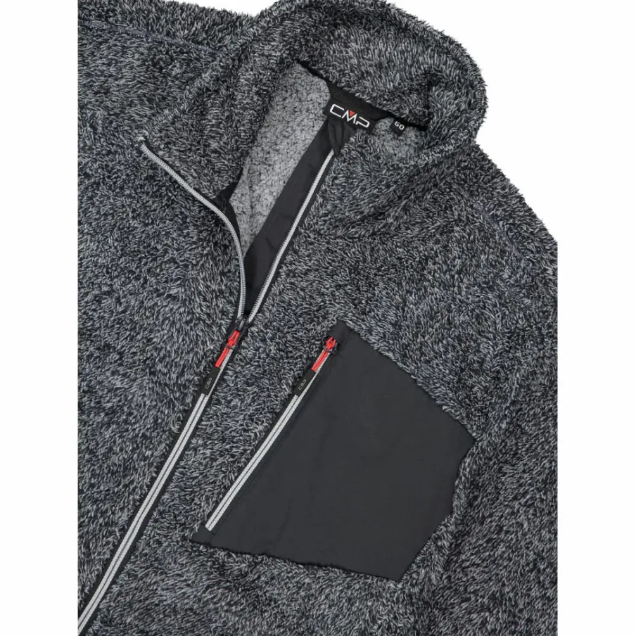 Uomo CMP Pile^Giacca in pile HighLoft da uomo con tasca termoapplicata melange