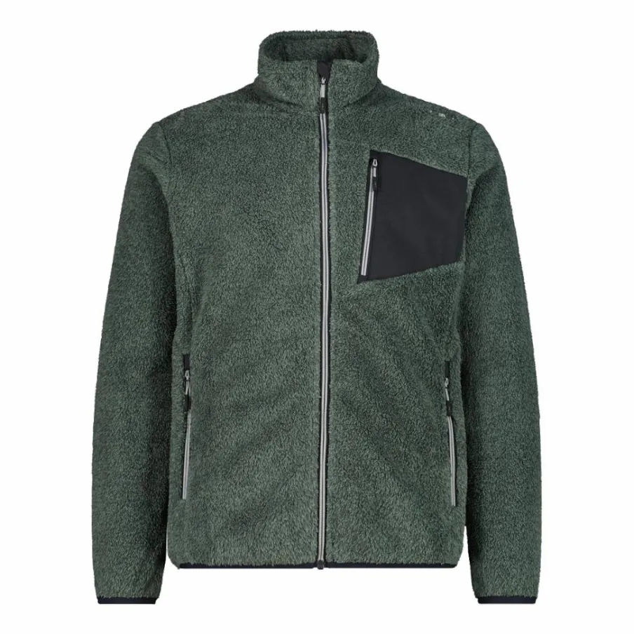 Uomo CMP Pile^Giacca in pile HighLoft da uomo con tasca termoapplicata melange