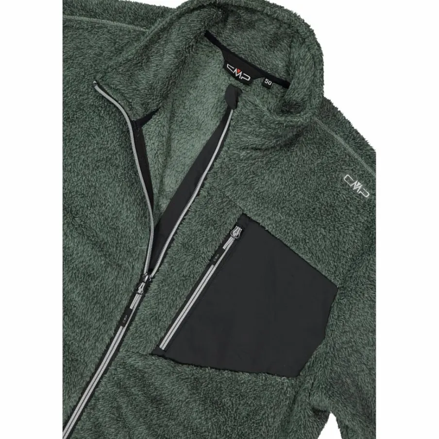 Uomo CMP Pile^Giacca in pile HighLoft da uomo con tasca termoapplicata melange