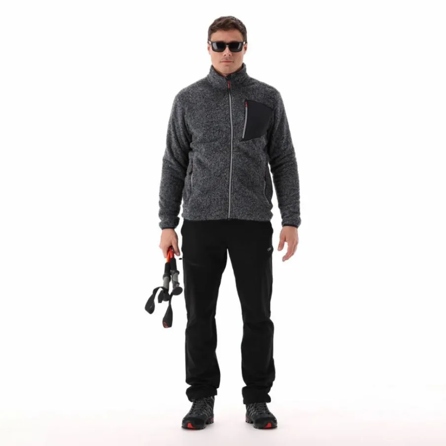 Uomo CMP Pile^Giacca in pile HighLoft da uomo con tasca termoapplicata melange