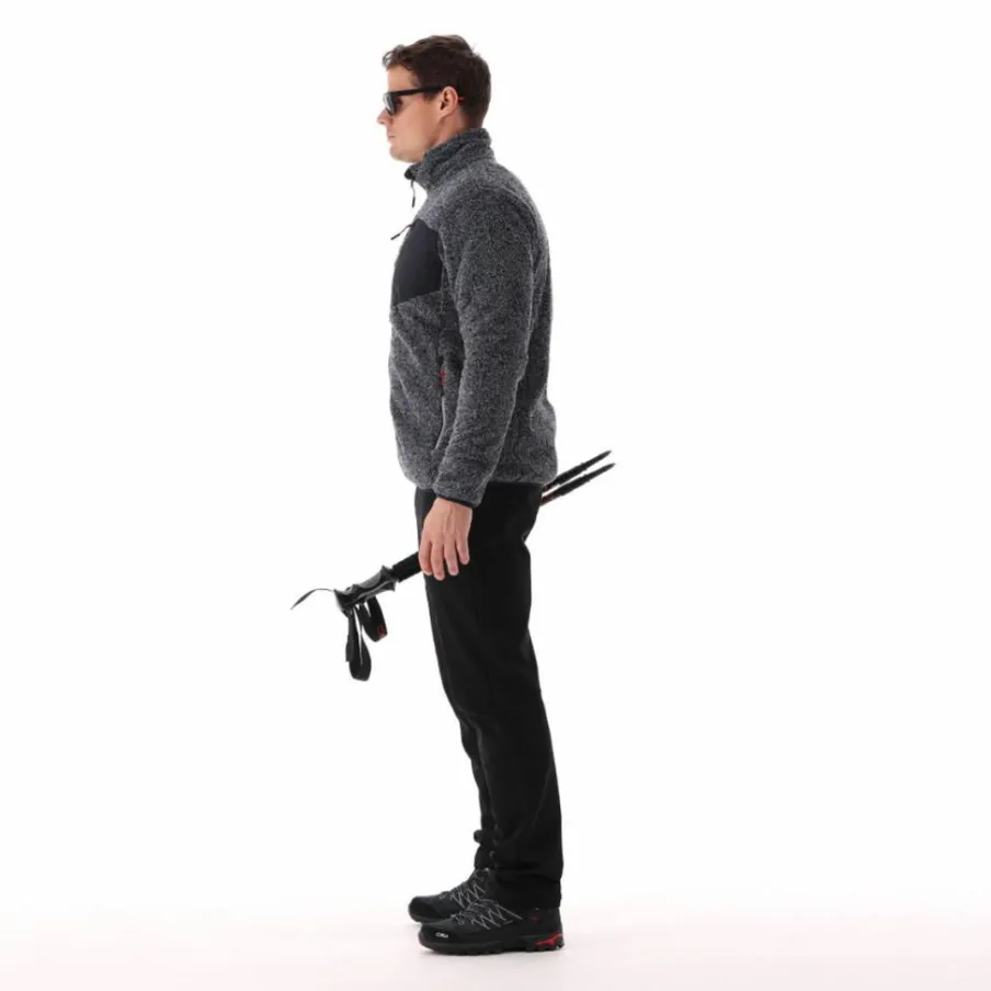 Uomo CMP Pile^Giacca in pile HighLoft da uomo con tasca termoapplicata melange