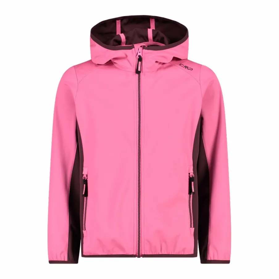 CMP Giacche E Piumini^Giacca in softshell leggero da bambina con cappuccio fisso