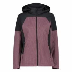 Donna CMP Giacche Trekking|Giacche Softshell^Giacca Softshell da Donna con Cappuccio e Motivo Grid-Jacquard Bicolor