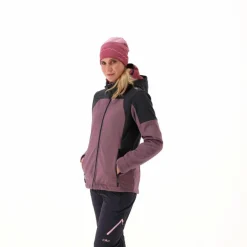 Donna CMP Giacche Trekking|Giacche Softshell^Giacca Softshell da Donna con Cappuccio e Motivo Grid-Jacquard Bicolor