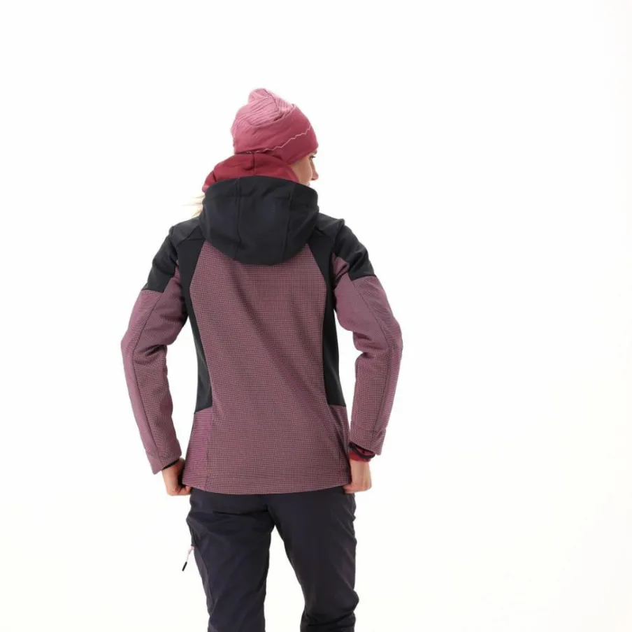 Donna CMP Giacche Trekking|Giacche Softshell^Giacca Softshell da Donna con Cappuccio e Motivo Grid-Jacquard Bicolor