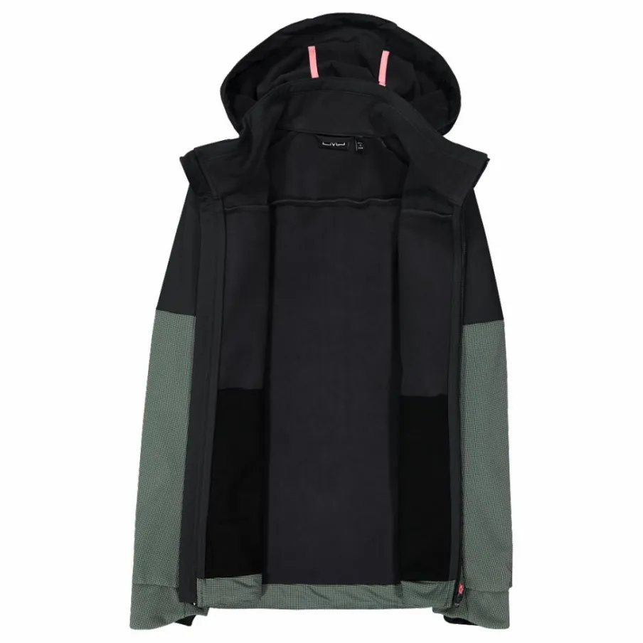 Donna CMP Giacche Trekking|Giacche Softshell^Giacca Softshell da Donna con Cappuccio e Motivo Grid-Jacquard Bicolor