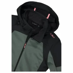 Donna CMP Giacche Trekking|Giacche Softshell^Giacca Softshell da Donna con Cappuccio e Motivo Grid-Jacquard Bicolor