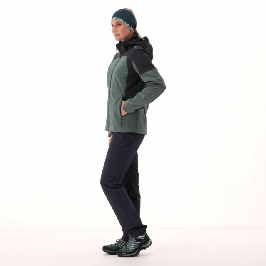 Donna CMP Giacche Trekking|Giacche Softshell^Giacca Softshell da Donna con Cappuccio e Motivo Grid-Jacquard Bicolor