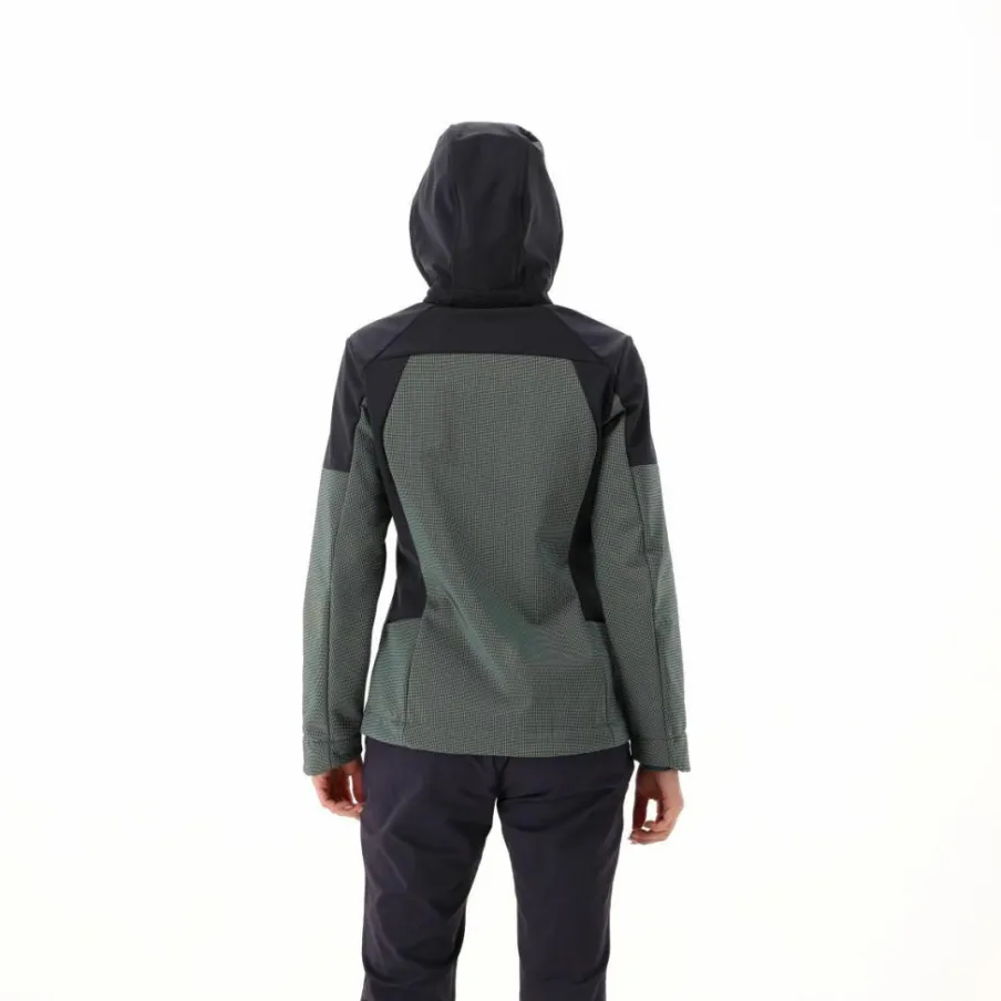Donna CMP Giacche Trekking|Giacche Softshell^Giacca Softshell da Donna con Cappuccio e Motivo Grid-Jacquard Bicolor