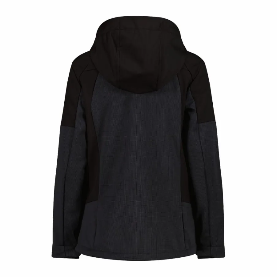 Donna CMP Giacche Trekking|Giacche Softshell^Giacca Softshell da Donna con Cappuccio e Motivo Grid-Jacquard Bicolor