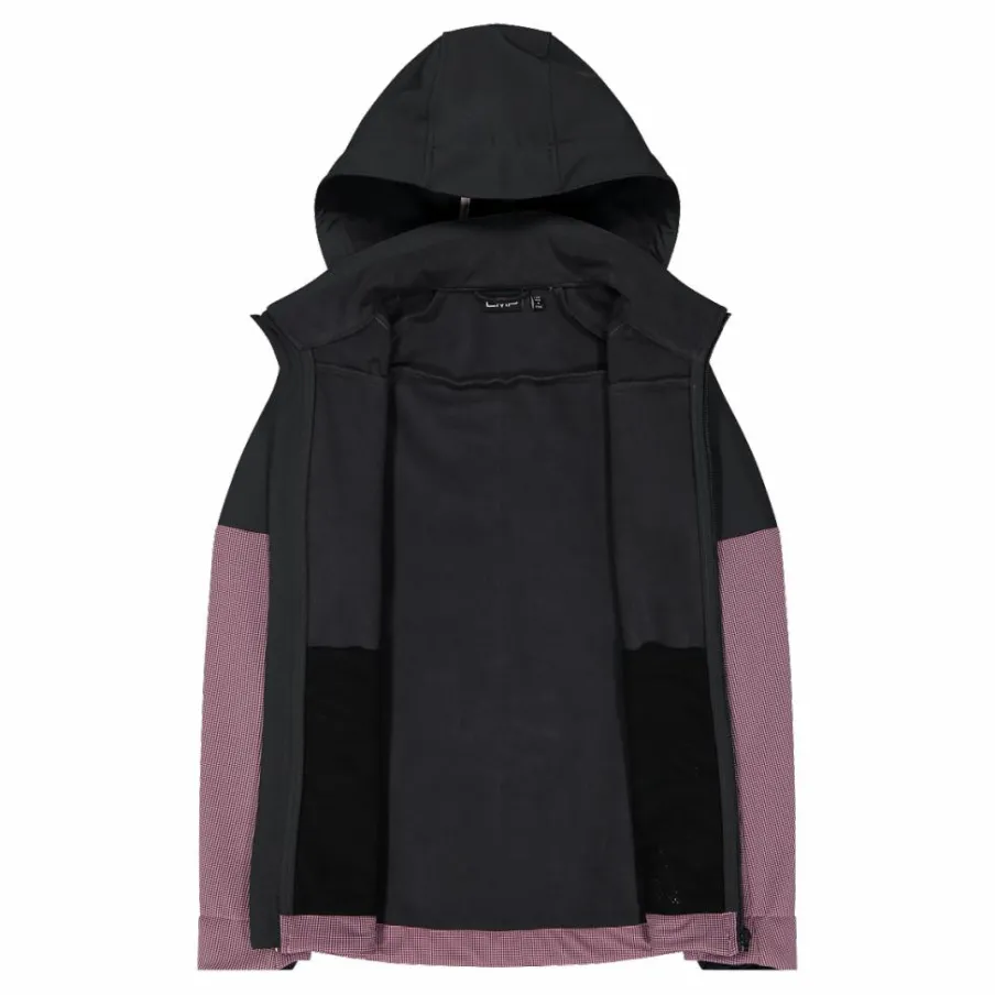 Donna CMP Giacche Trekking|Giacche Softshell^Giacca Softshell da Donna con Cappuccio e Motivo Grid-Jacquard Bicolor