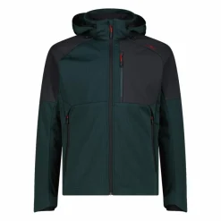 Uomo CMP Giacche Trekking|Giacche Softshell^Giacca Softshell da Uomo con Cappuccio e Motivo Grid-Jacquard Bicolor