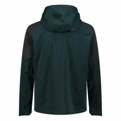Uomo CMP Giacche Trekking|Giacche Softshell^Giacca Softshell da Uomo con Cappuccio e Motivo Grid-Jacquard Bicolor