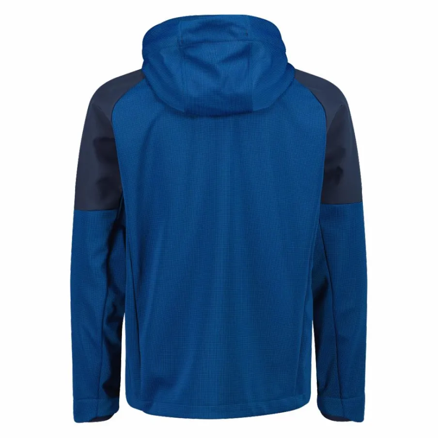 Uomo CMP Giacche Trekking|Giacche Softshell^Giacca Softshell da Uomo con Cappuccio e Motivo Grid-Jacquard Bicolor