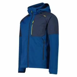 Uomo CMP Giacche Trekking|Giacche Softshell^Giacca Softshell da Uomo con Cappuccio e Motivo Grid-Jacquard Bicolor