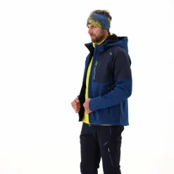 Uomo CMP Giacche Trekking|Giacche Softshell^Giacca Softshell da Uomo con Cappuccio e Motivo Grid-Jacquard Bicolor