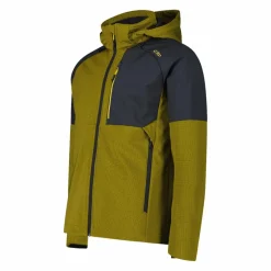 Uomo CMP Giacche Trekking|Giacche Softshell^Giacca Softshell da Uomo con Cappuccio e Motivo Grid-Jacquard Bicolor