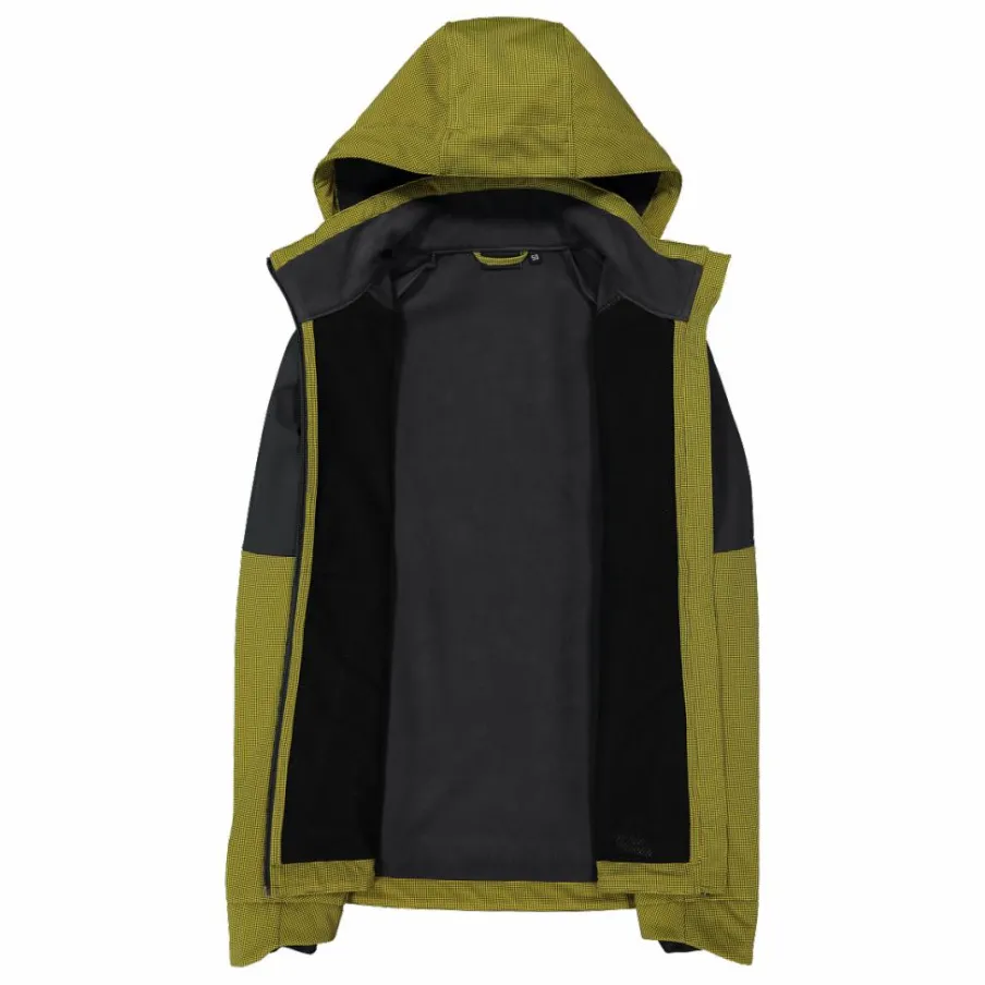 Uomo CMP Giacche Trekking|Giacche Softshell^Giacca Softshell da Uomo con Cappuccio e Motivo Grid-Jacquard Bicolor