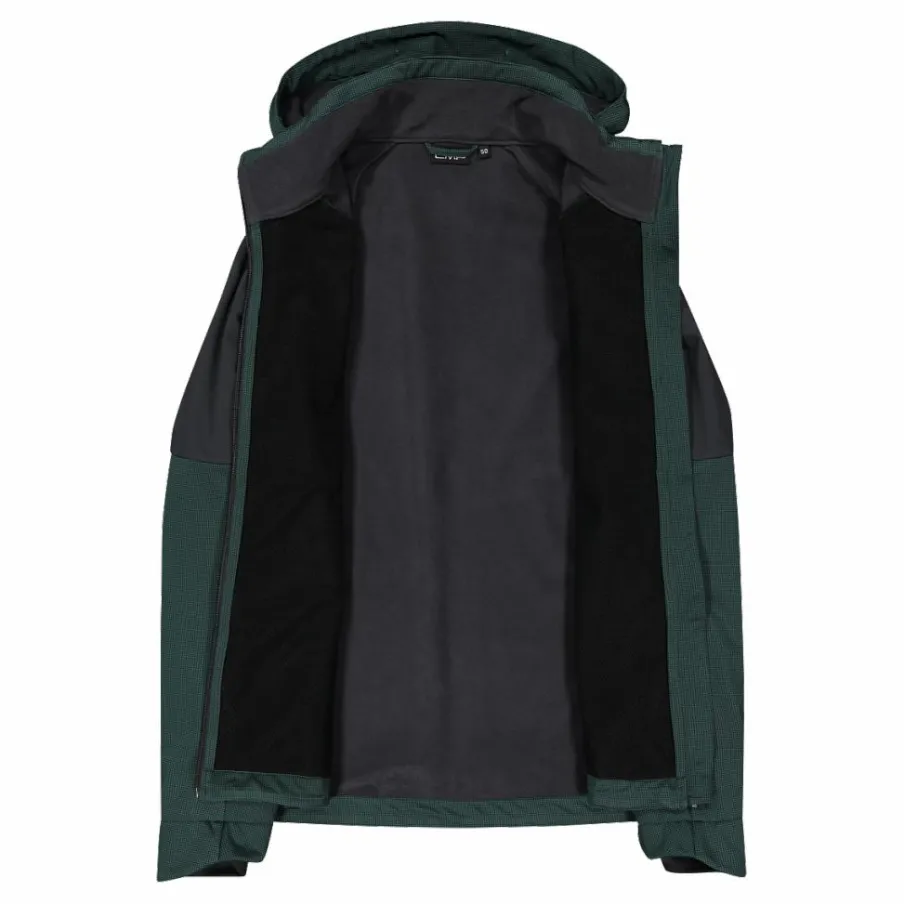 Uomo CMP Giacche Trekking|Giacche Softshell^Giacca Softshell da Uomo con Cappuccio e Motivo Grid-Jacquard Bicolor