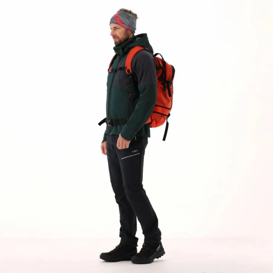 Uomo CMP Giacche Trekking|Giacche Softshell^Giacca Softshell da Uomo con Cappuccio e Motivo Grid-Jacquard Bicolor
