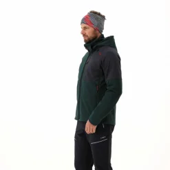 Uomo CMP Giacche Trekking|Giacche Softshell^Giacca Softshell da Uomo con Cappuccio e Motivo Grid-Jacquard Bicolor