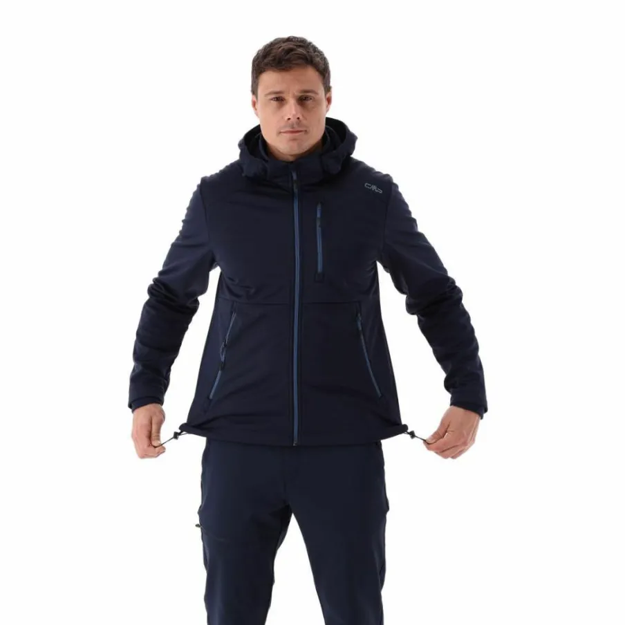 Uomo CMP Giacche Softshell|Giacche Trekking^Giacca softshell in Ripstop da Uomo con Cappuccio Staccabile