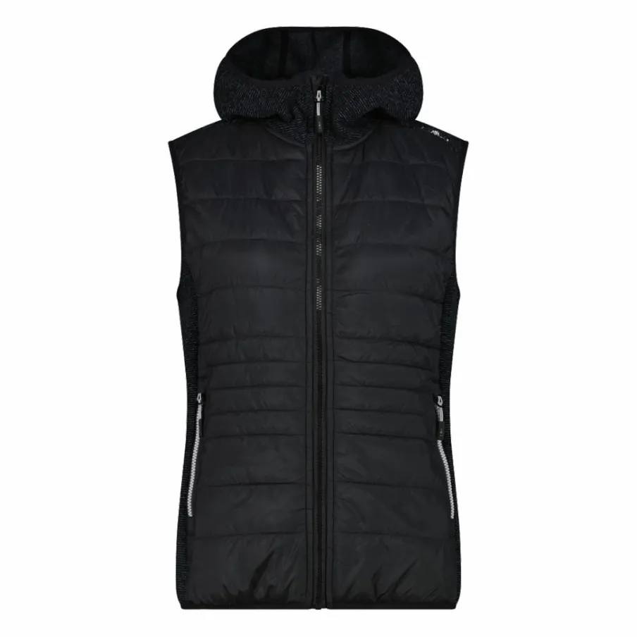 Donna CMP Pile^Gilet smanicato ibrido in pile knit tech da donna