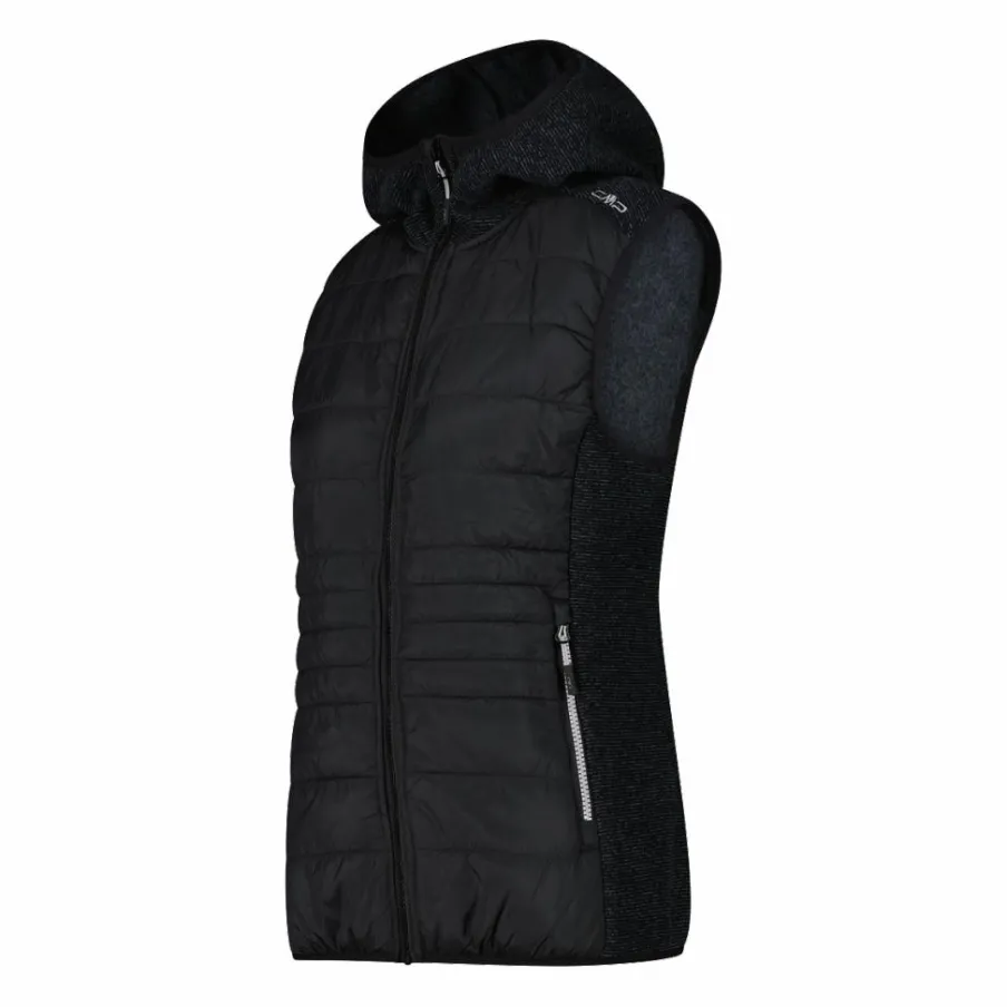Donna CMP Pile^Gilet smanicato ibrido in pile knit tech da donna