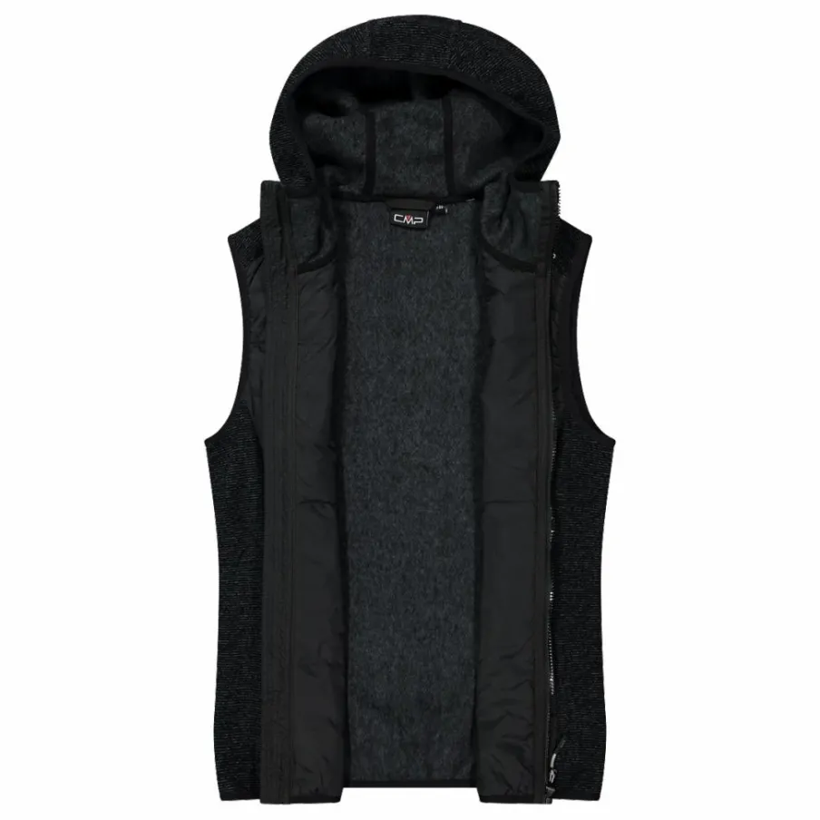 Donna CMP Pile^Gilet smanicato ibrido in pile knit tech da donna