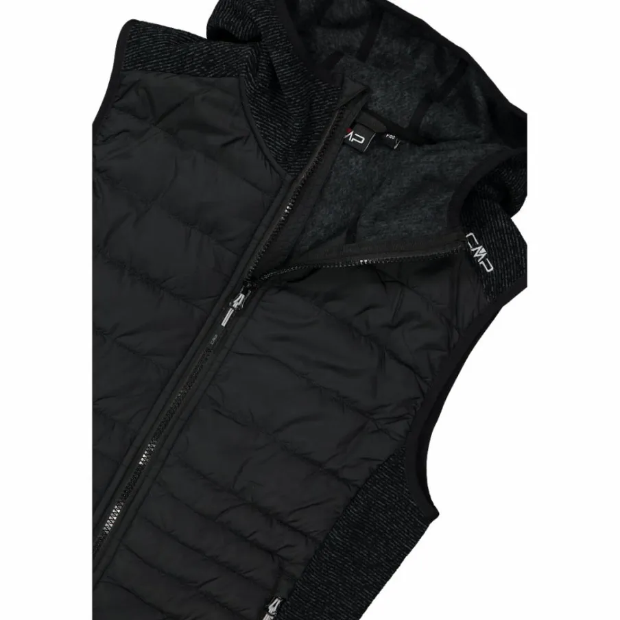 Donna CMP Pile^Gilet smanicato ibrido in pile knit tech da donna