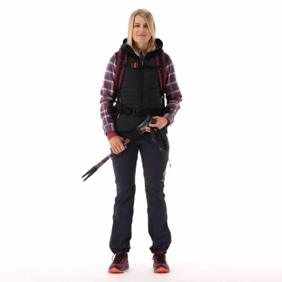 Donna CMP Pile^Gilet smanicato ibrido in pile knit tech da donna