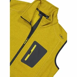 Uomo CMP Pile^Gilet smanicato in pile da uomo in Knit-tech con tasca termoapplicata
