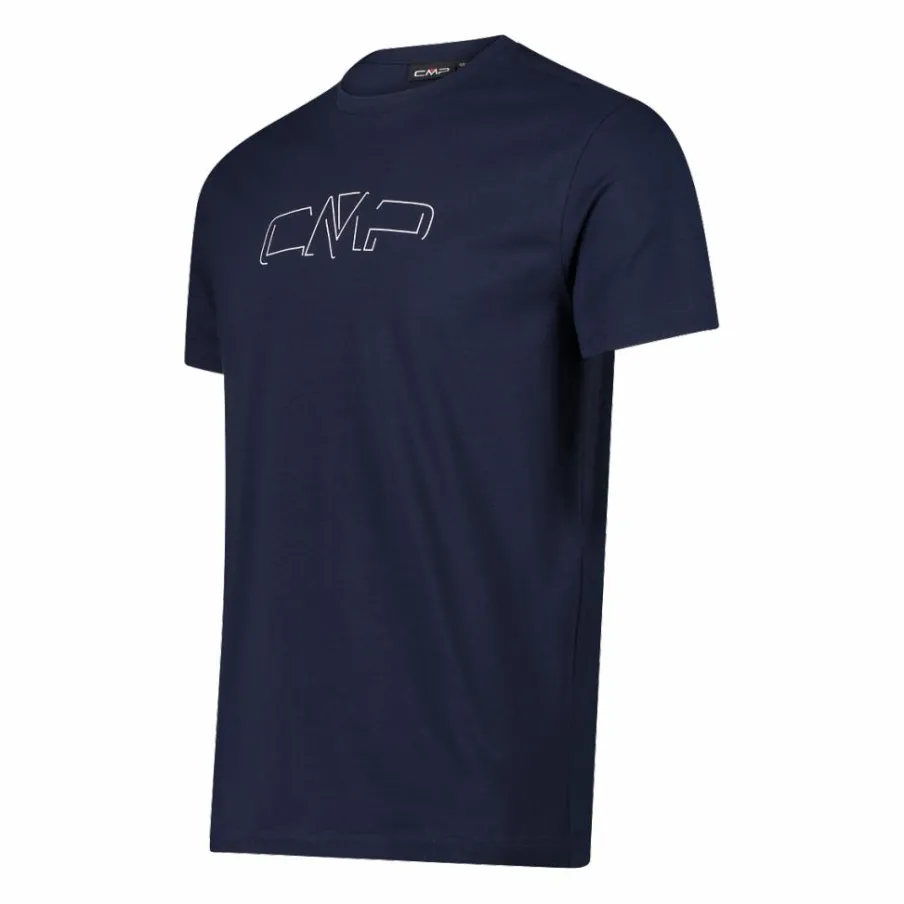 Uomo CMP Polo E T-Shirt^Maglia a maniche corte da uomo in cotone elasticizzato con logo