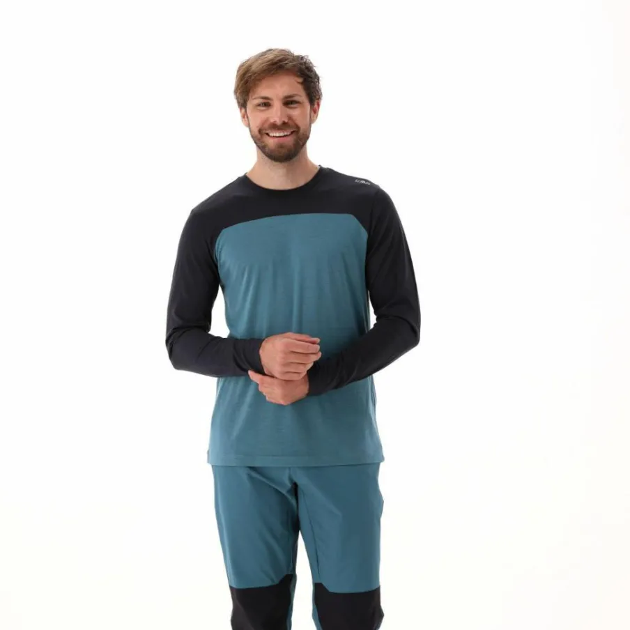 Uomo CMP Polo E T-Shirt^Maglia a maniche lunghe da uomo in merino Unlimitech