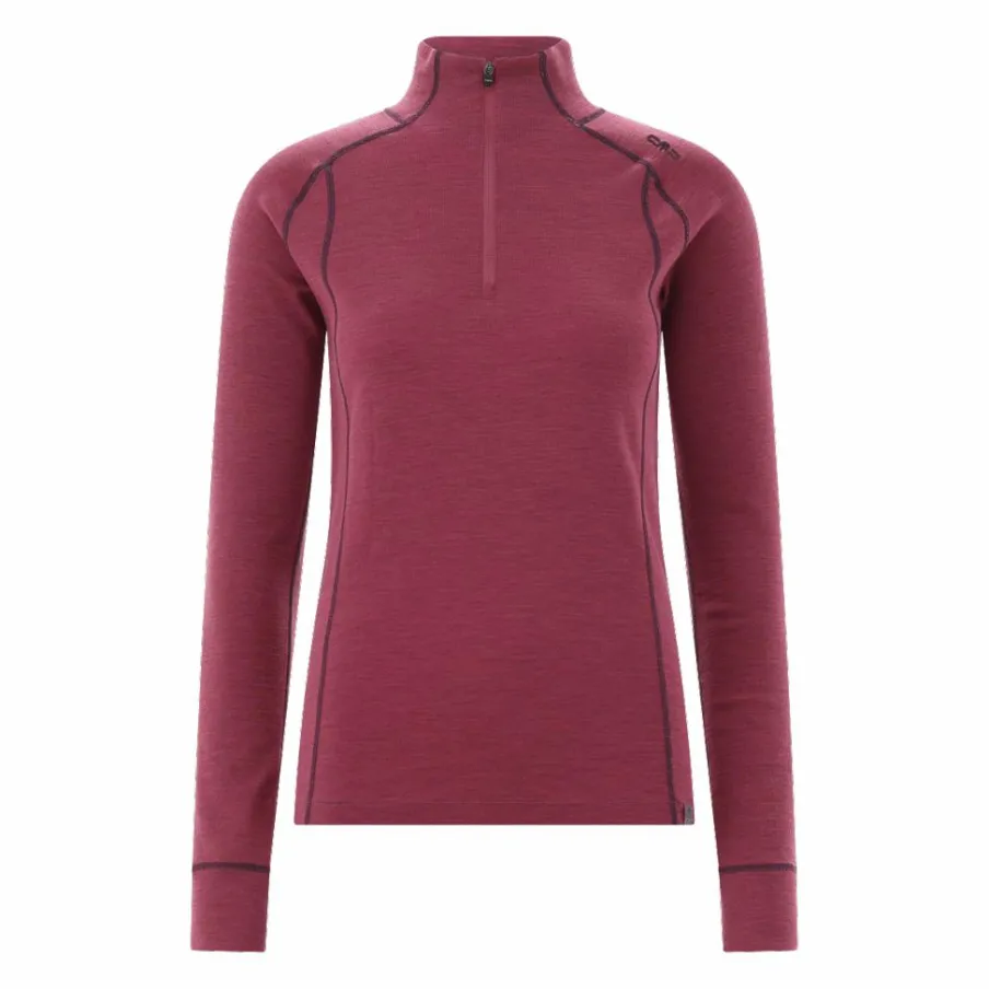 Donna CMP Pile^Maglia termica a maniche lunghe in merino con mezza zip da donna Unlimitech