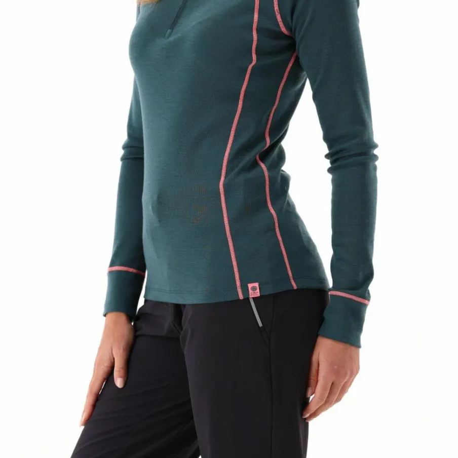 Donna CMP Pile^Maglia termica a maniche lunghe in merino con mezza zip da donna Unlimitech