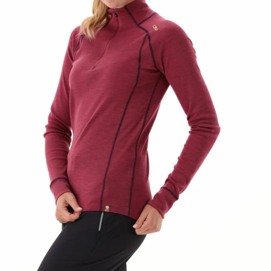 Donna CMP Pile^Maglia termica a maniche lunghe in merino con mezza zip da donna Unlimitech