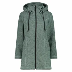 Donna CMP Pile^Parka in pile da donna in knit tech melange con cappuccio in pelliccetta