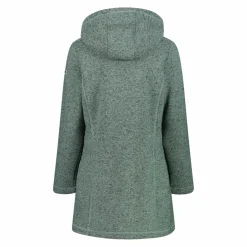 Donna CMP Pile^Parka in pile da donna in knit tech melange con cappuccio in pelliccetta