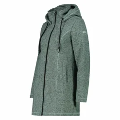 Donna CMP Pile^Parka in pile da donna in knit tech melange con cappuccio in pelliccetta